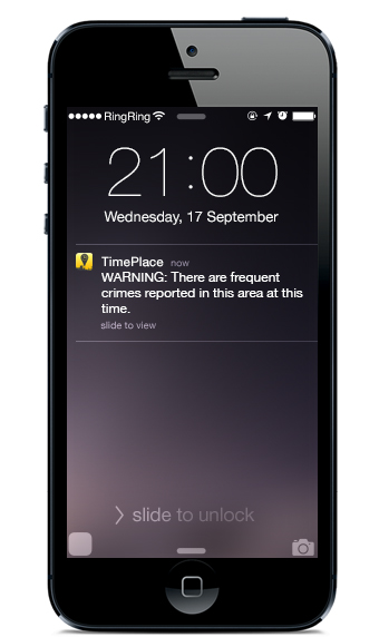 Crime data visualization organized by time and location